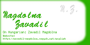 magdolna zavadil business card